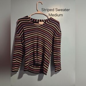 Cute Striped Sweater Womens Medium